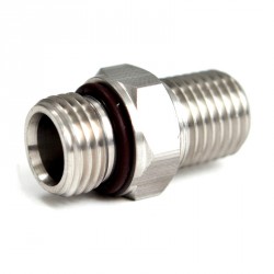 Stainless Adapter 9/16”-18 Male to 1/4” Male NPT